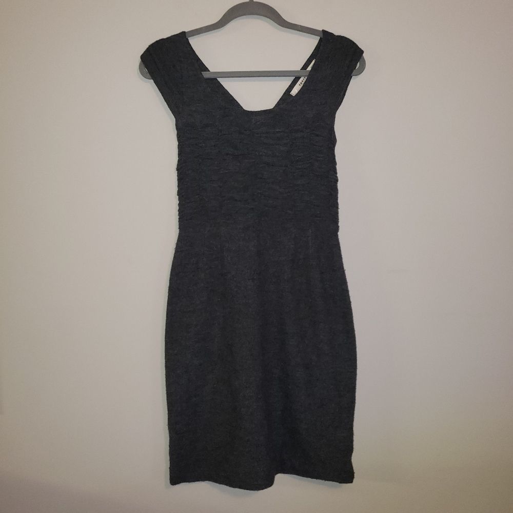 SPARROW ANTHROPOLOGIE MERINO WOOL DARK GRAY DRESS SIZE XS